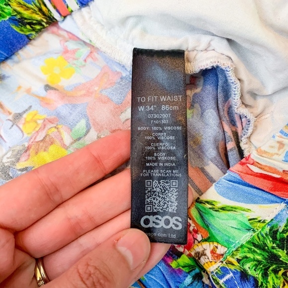 ASOS Mens Shorts ESPANA Tropical Pattern Elastic - Picture 5 of 6